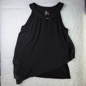 Halter Top Womens Size Medium Gold Hardware Asymmetrical Hem